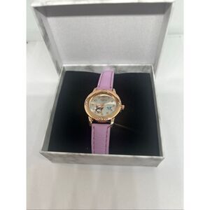 Kuromi Pink Watch Rose Gold Tone Crystal Bezel w/ Box NEW